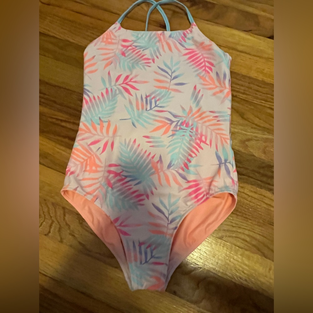 Justice Swim suit reversible pattern